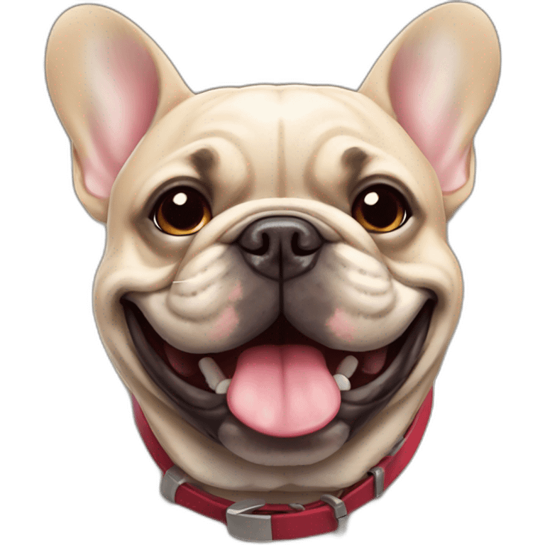 Fat smiling french bulldog emoji