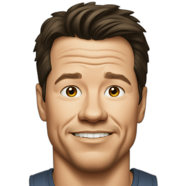 mark wahlberg cartoon wearing tee emoji