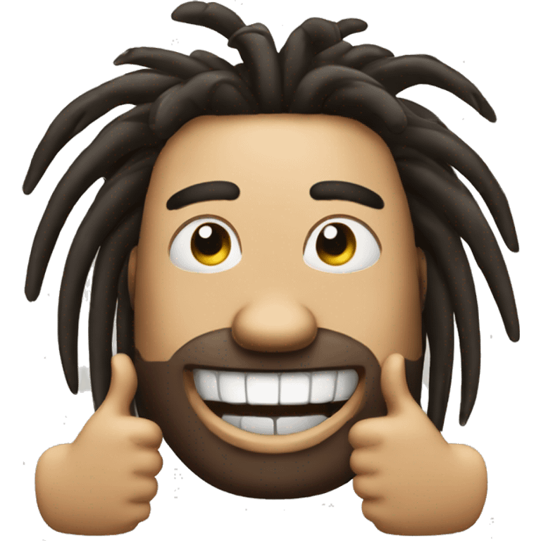 very nonchalant dreadhead with grills giving thumbs up emoji