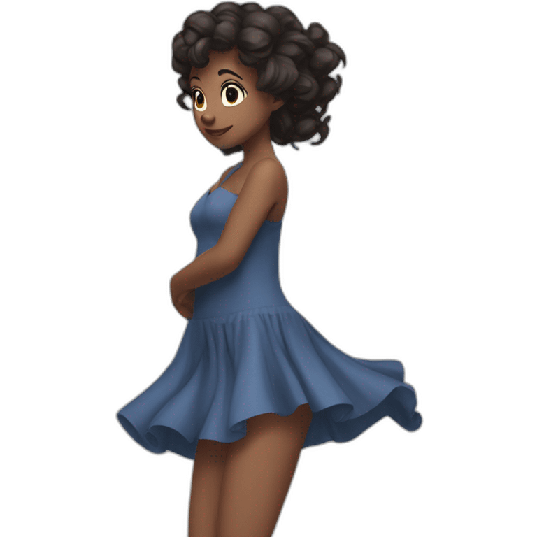 fullbody dress wind blow lift panties cute adorable nice emote emoji