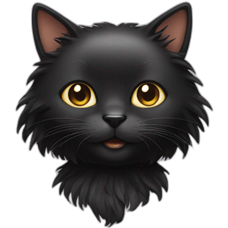 Black Cat with wig emoji