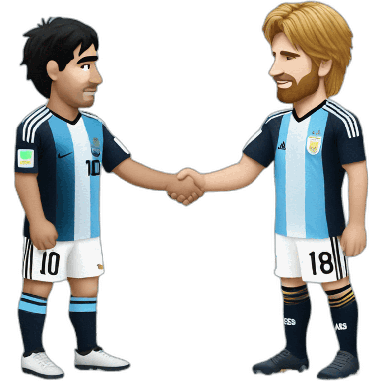 maradona argentina and messi argentina shaking hands emoji