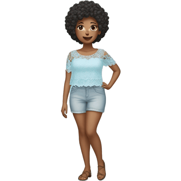 Light blue lace top  emoji