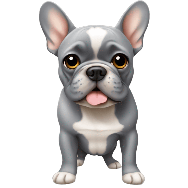 Grey with tan accents French bulldog emoji