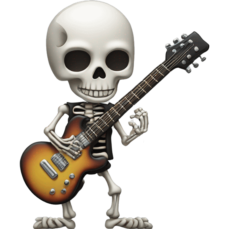 skeleton playing rock guitar emoji