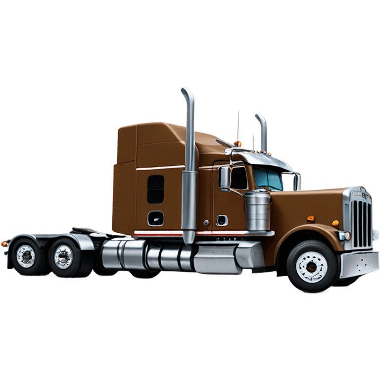 Peterbilt 389 brown with standup sleeper and dry bulk trailer emoji