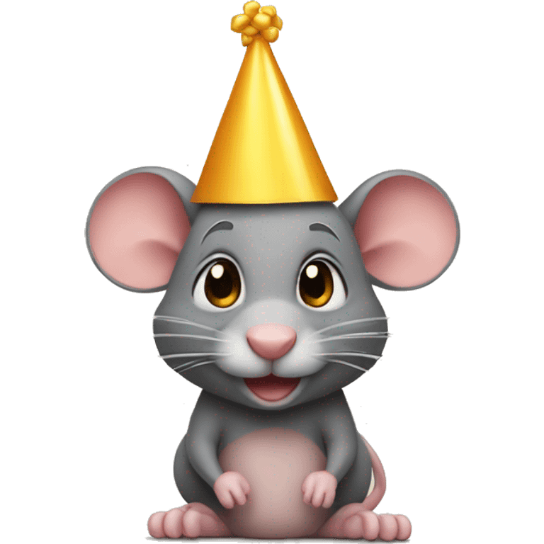 Make a rat with a birthday hat emoji