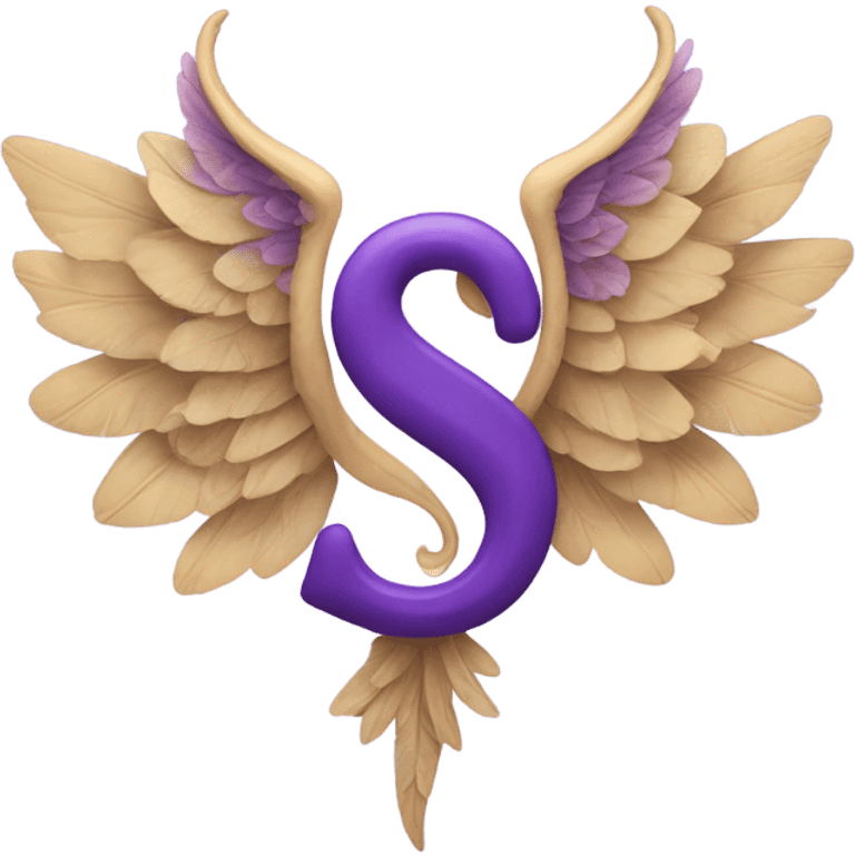 Purple letter S with wings emoji