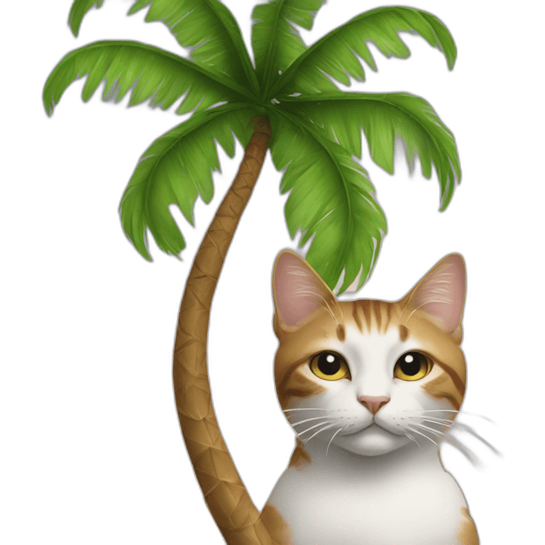 Cat smoking a Palm tree emoji