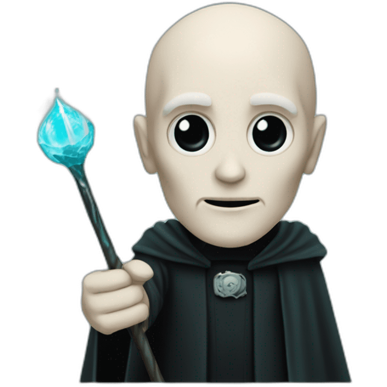 lord voldemort with magic wand in his hand emoji