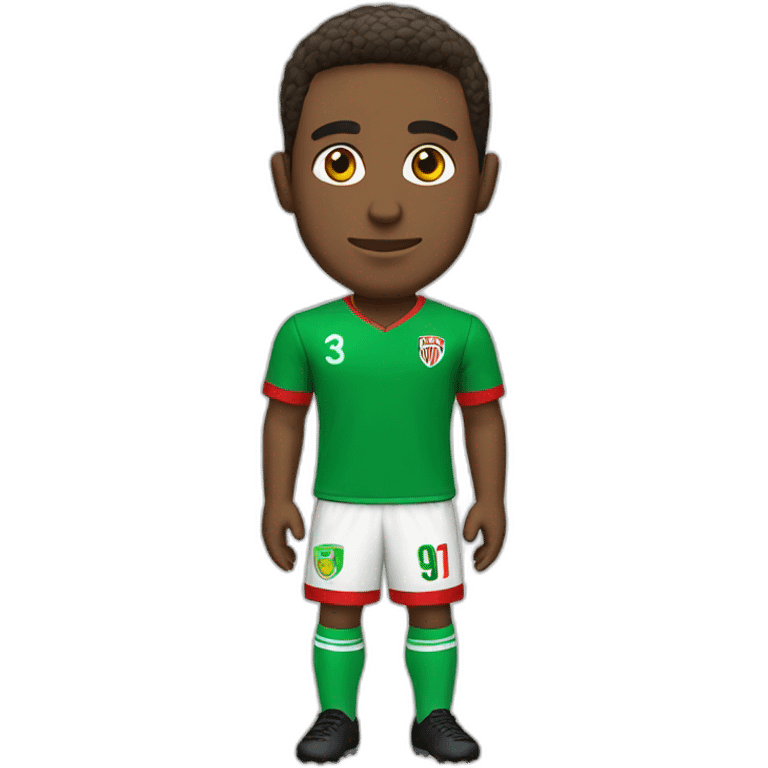 Jugador de fútbol camiseta verde y roja emoji