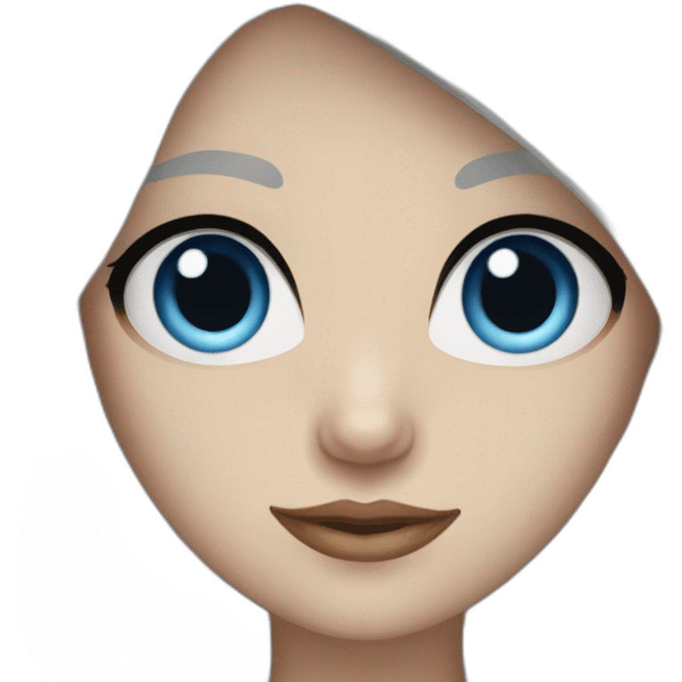 Girl with blue eyes and dark hair emoji