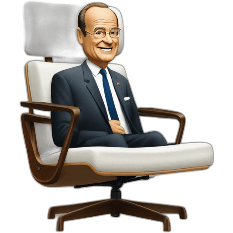 eames chair with Chirac emoji