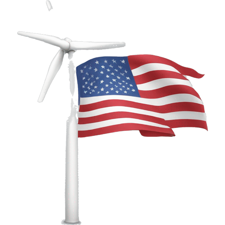 Wind turbine in usa flag colors emoji