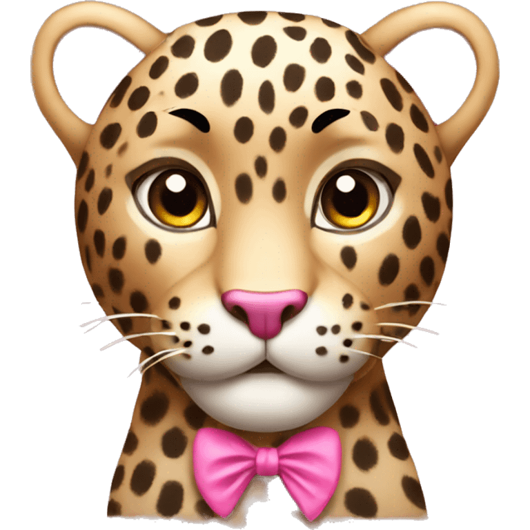 leopard with a pink bow emoji