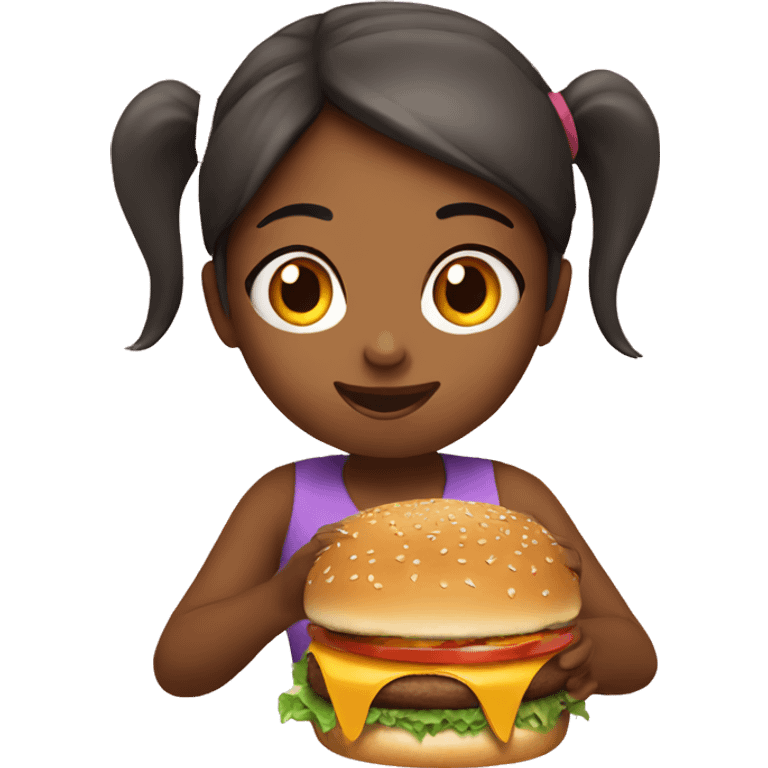 Girl Eatting burger emoji