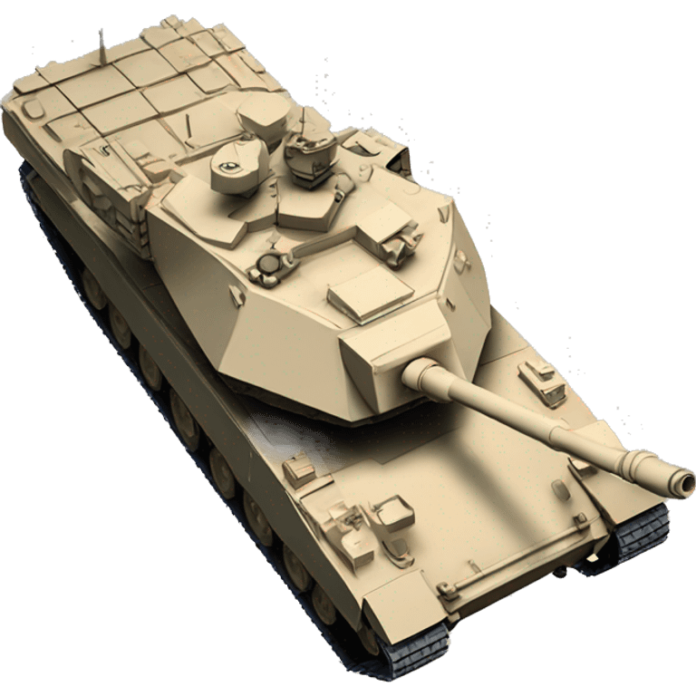 M1 Abrams, cannon visible, overhead perspective emoji