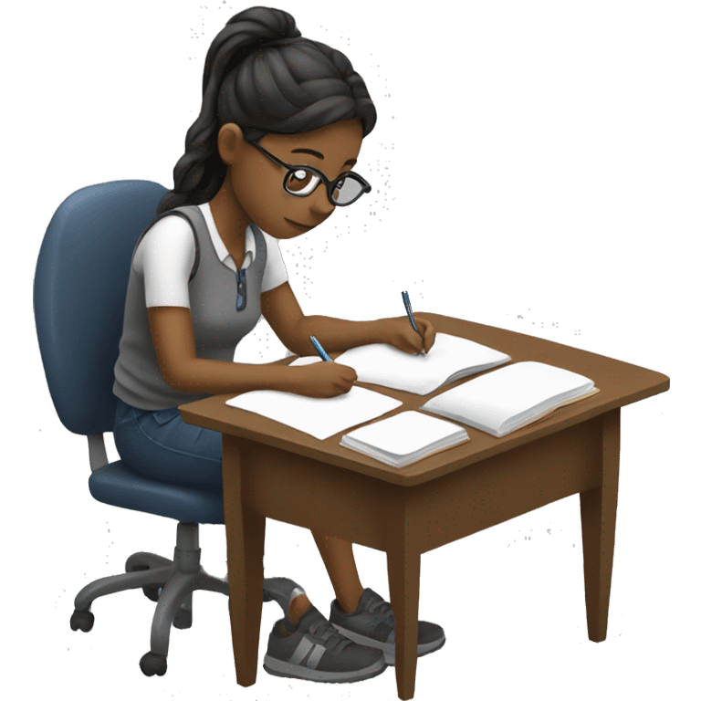 girl studying at a desk emoji