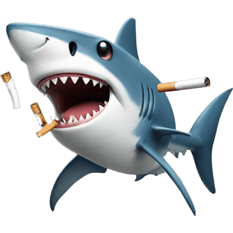 Shark smoking a cigarette  emoji