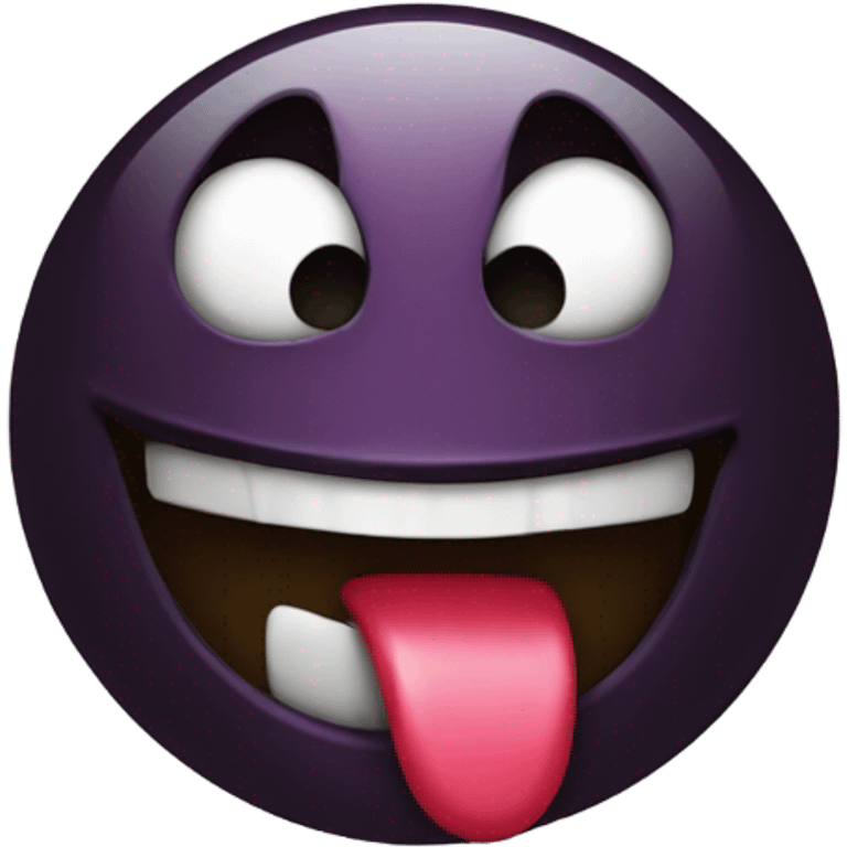 evil emoji with tongue emoji