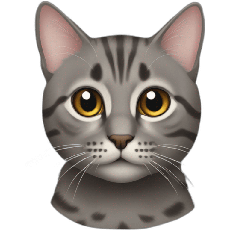 Tabby dark grey cat name small eye emoji