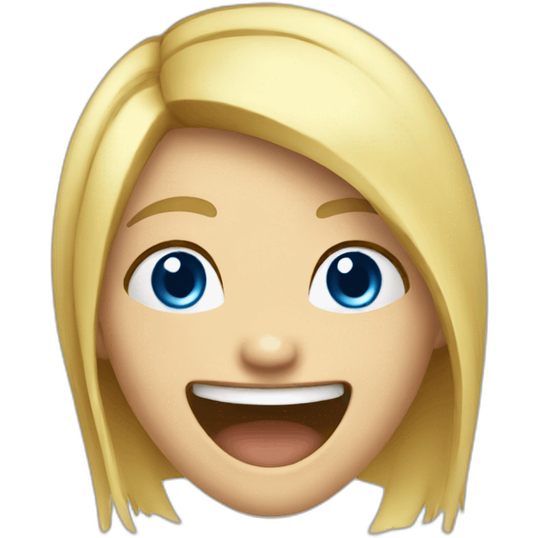 Blonde blue eyes gamer girl laughing emoji