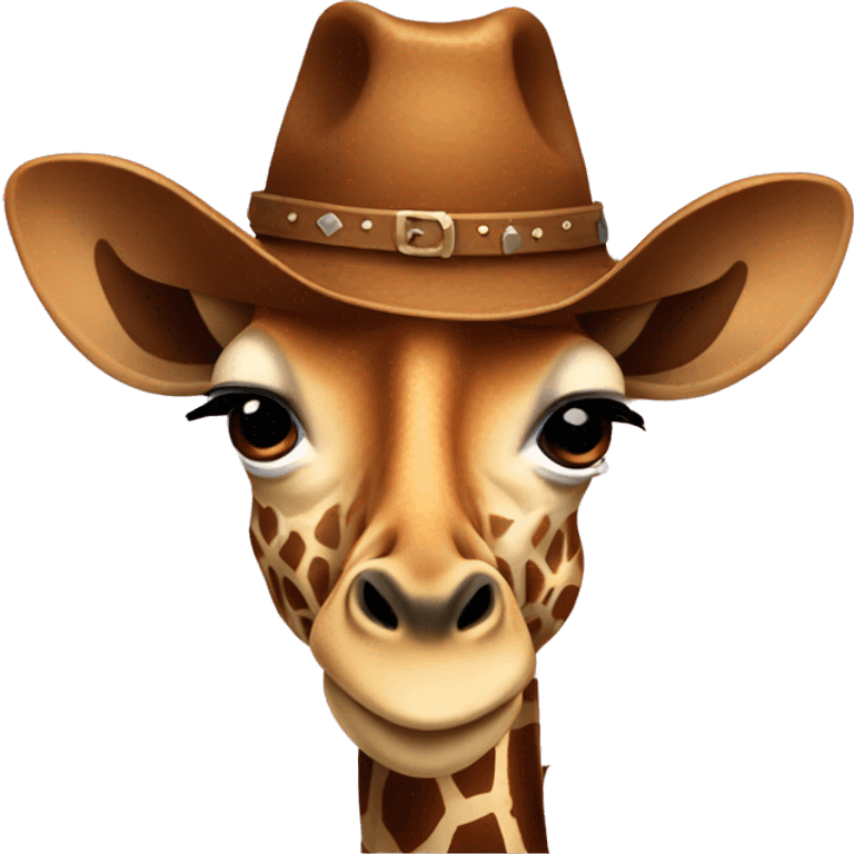 giraffe with a cowboy hat emoji