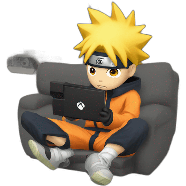 Naruto Uzumaki playing xbox emoji