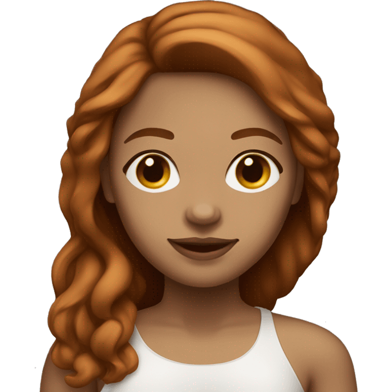 light skin woman with medium long reddish brown hair emoji