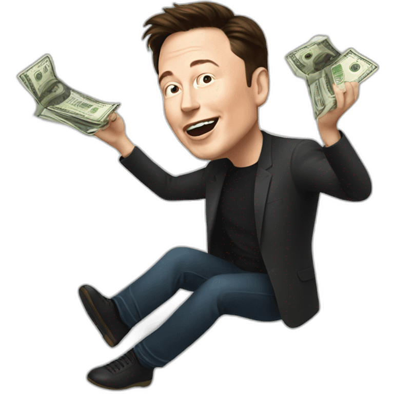 Elon Musk Throwing Money emoji