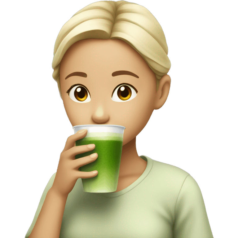 Girl, Drinking, Matcha emoji