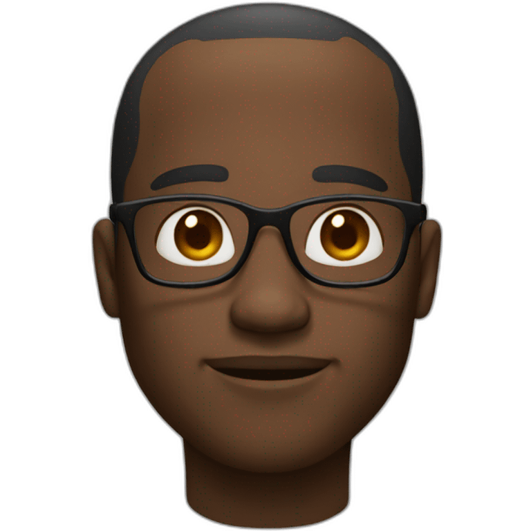 Black man whit big forehead and glasses emoji