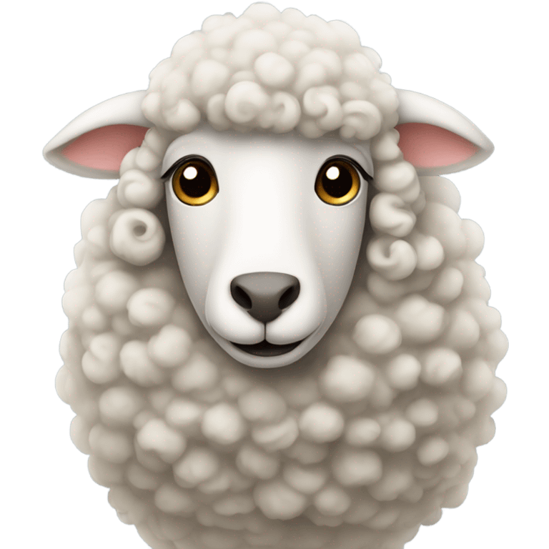 Sheep with curly hair emoji