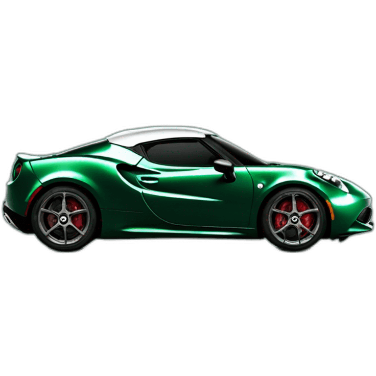 British racing green Alfa Romeo 4C 3/4 emoji