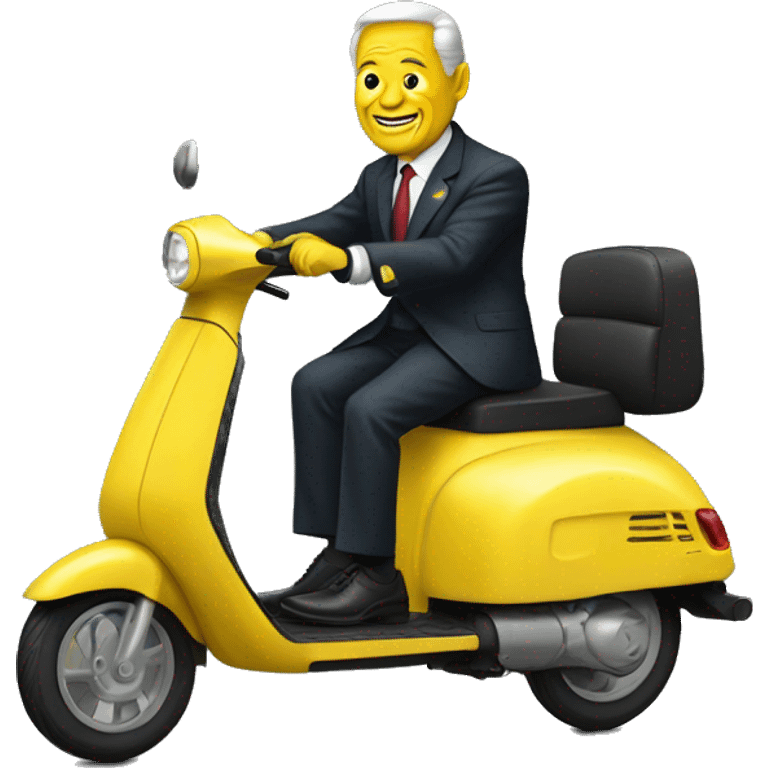 President on yellow electric scooter emoji