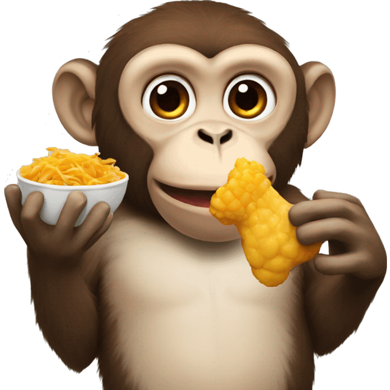 monkey eating chicken emoji