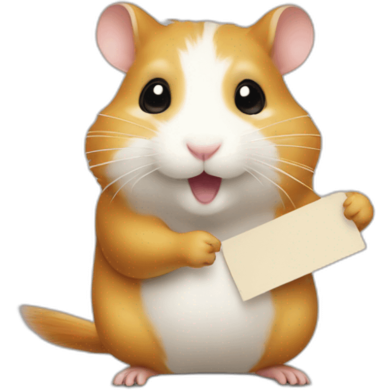 hamster holding a piece sign emoji