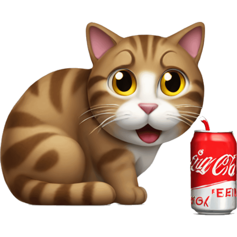 Cat drinking coke emoji