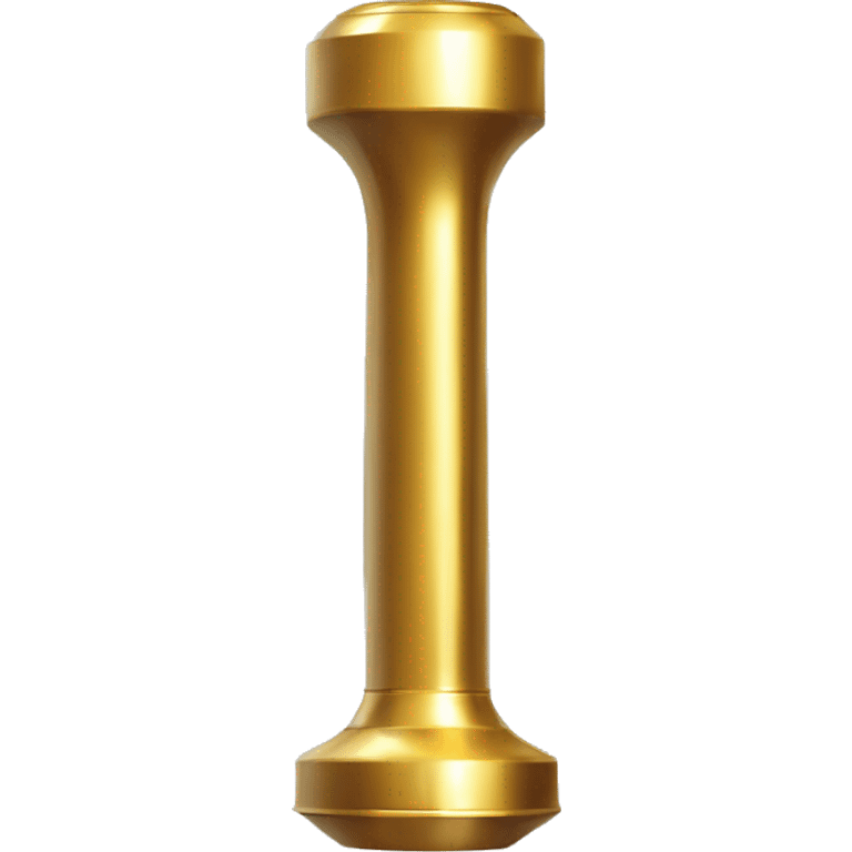 A long, golden, polished object with a reflective finish, featuring an extended front section, a secure grip, a small lever mechanism, and a top alignment guide for precision. Its design is both sturdy and sleek, catching light along its surface. emoji