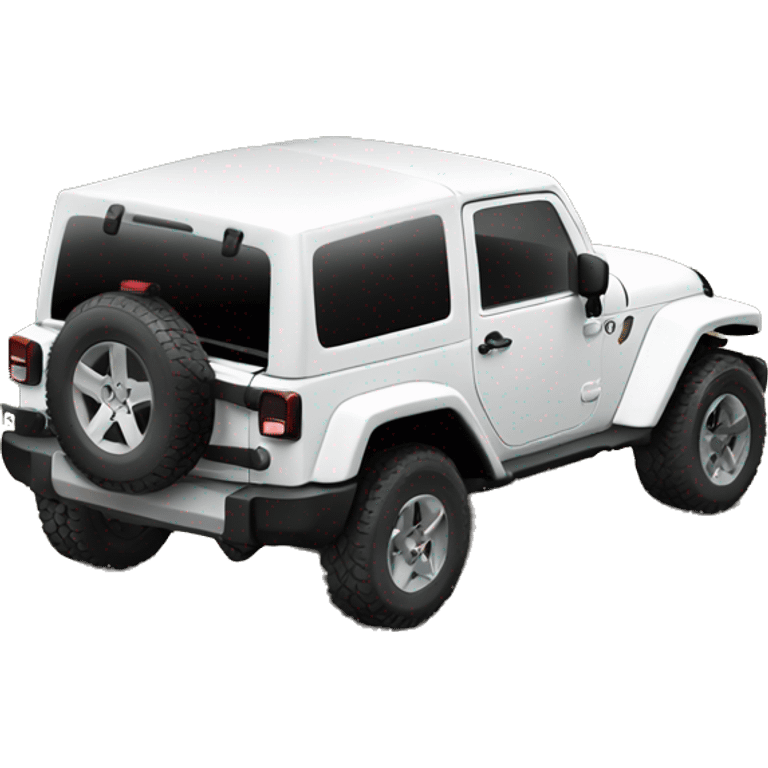 White Jeep Wrangler Rubicon with roof off emoji