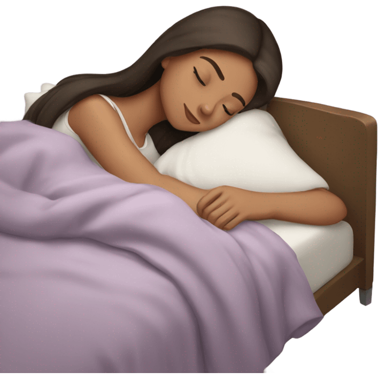 Brunette girl sleeping emoji