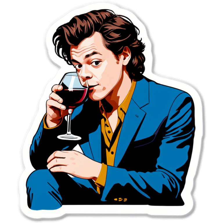 Harry styles drinking wine emoji