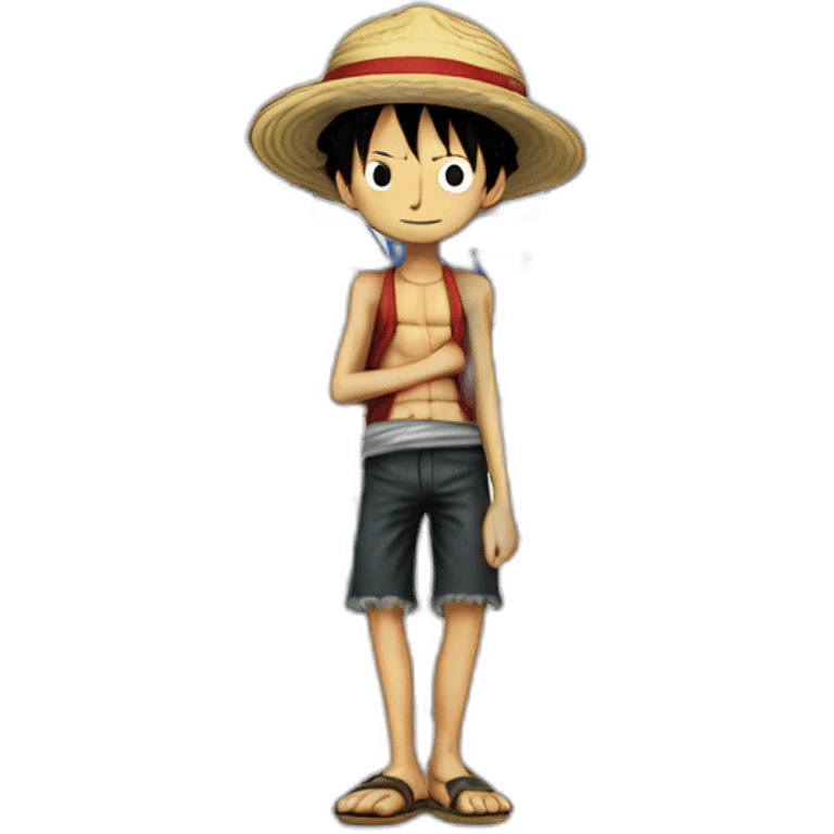 Luffy's leg is on the Israeli flag emoji