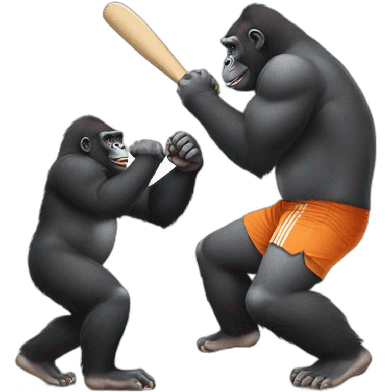 Gorilla Playing cricket with Modi emoji