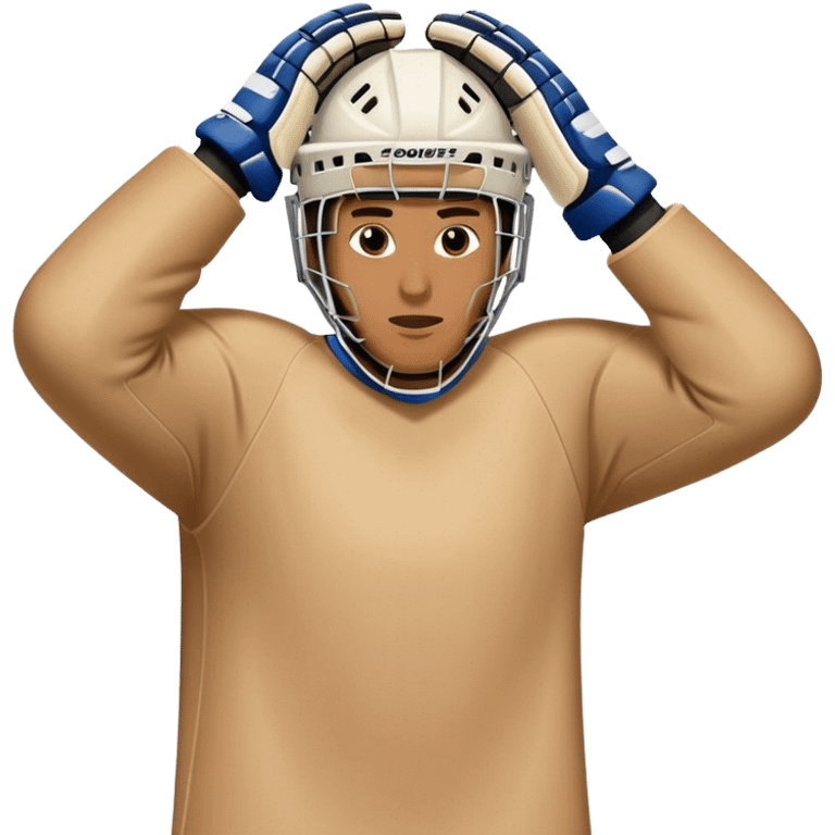 Hockey goalie standing on his head emoji