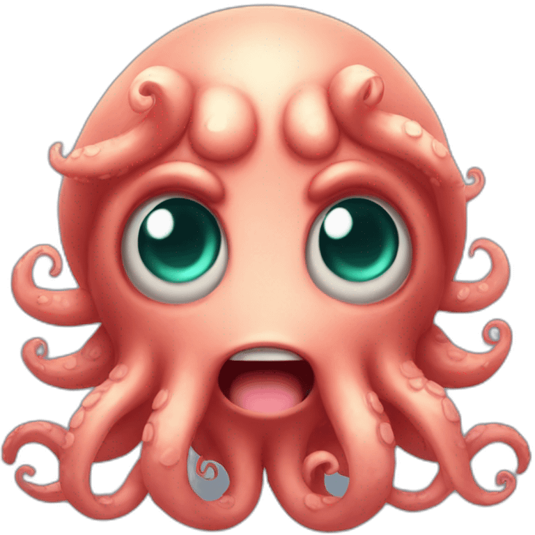 Cute kraken cute face eyes close meditate emoji