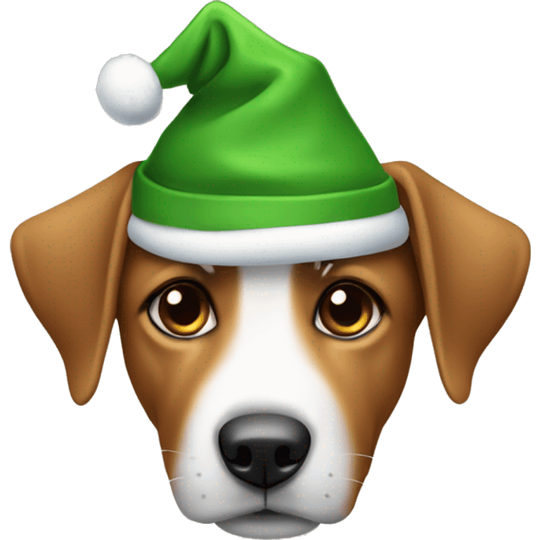 Perro con gorrito de navidad emoji