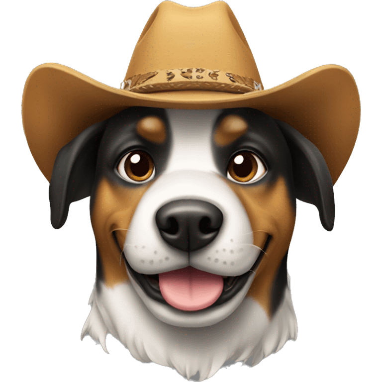 A dog with a cowboy hat emoji