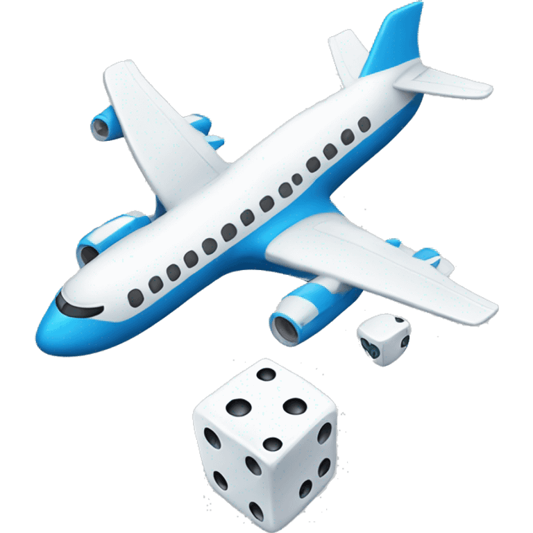 Airplane with dice emoji