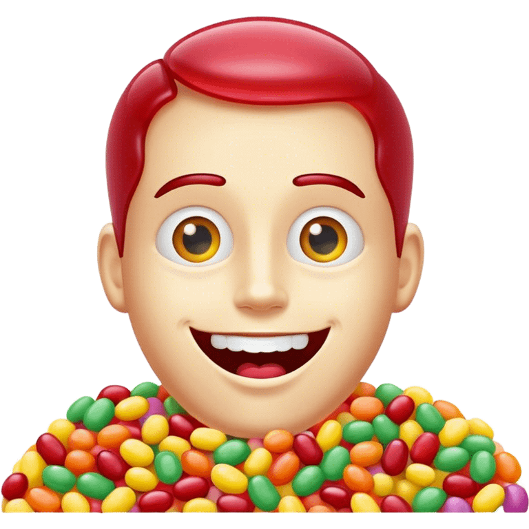 Happy jelly bean emoji